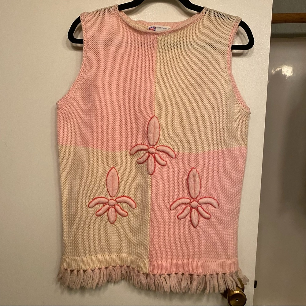 colorblock fleur de lis knit vest / tunic